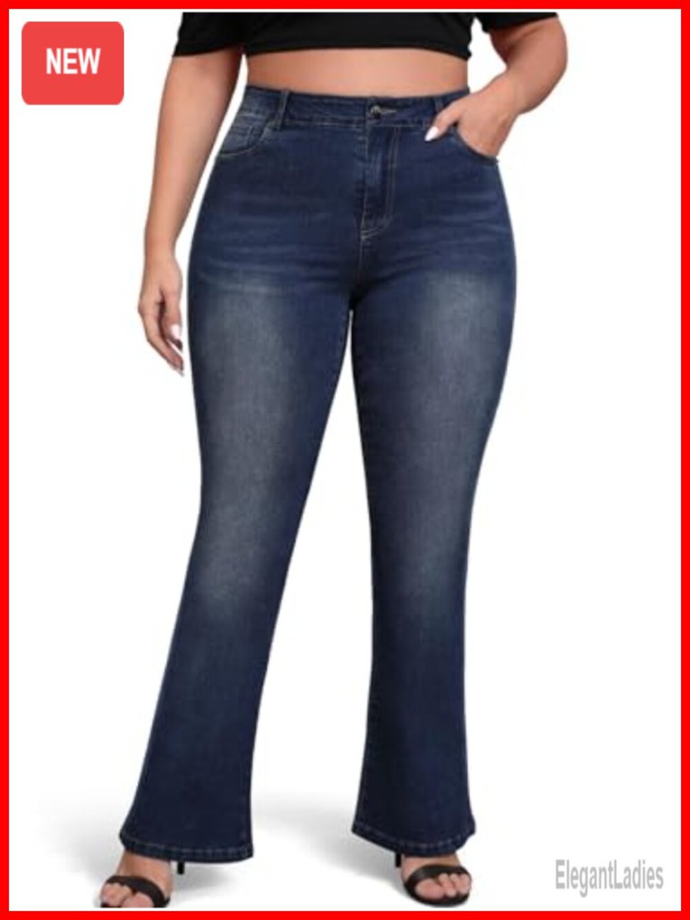 High Waisted Plus Size Stretchy Bootcut Jeans Women